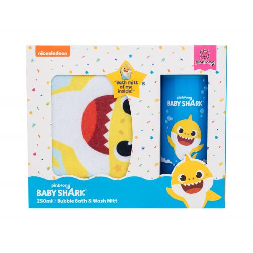 Pinkfong Baby Shark Gift Set darčeková kazeta pre deti pena do kúpeľa 250 ml  rukavice na umývanie