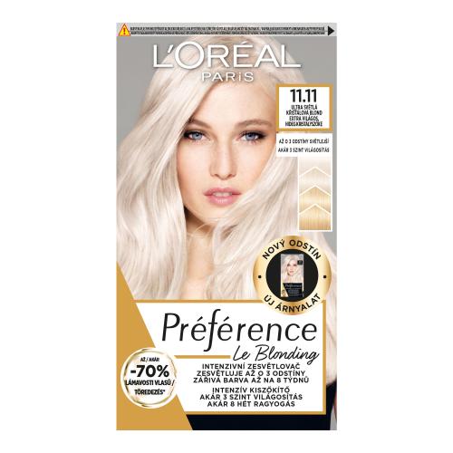 LOréal Paris Préférence Le Blonding 1 ks intenzívny zosvetľovač blond vlasov pre ženy 11.11 Ultra Light Cold Crystal Blonde