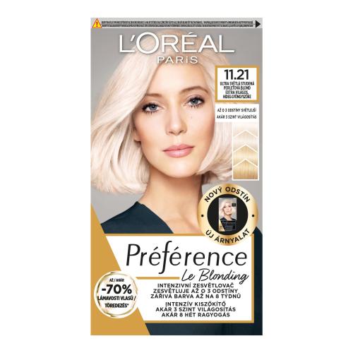 LOréal Paris Préférence Le Blonding 1 ks intenzívny zosvetľovač blond vlasov pre ženy 11.21 Ultra Light Cold Pearl Blonde