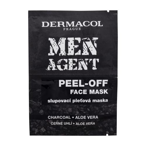 Dermacol Men Agent Peel-Off  Face Mask zlupovacia pleťová maska s aktívnym uhlím a aloe vera pre mužov pleťová maska 2 x 7,5 ml