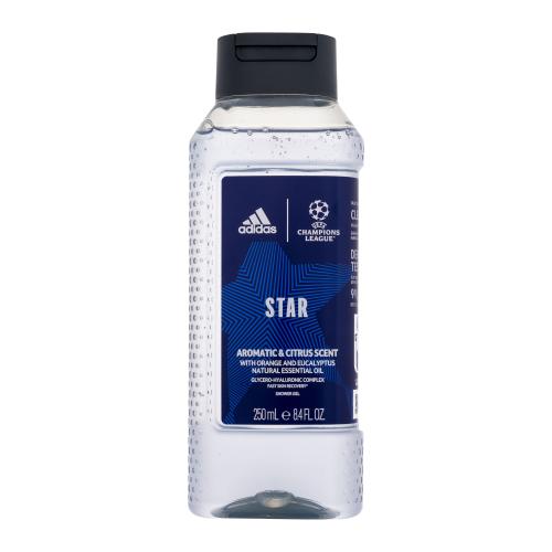 Adidas UEFA Champions League Star 250 ml osviežujúci sprchovací gél s vôňou pomaranča a eukalyptu pre mužov