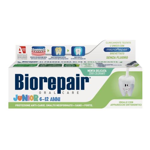 Biorepair Junior 6-12 Mint 75 ml zubná pasta s mätovou príchuťou pre deti