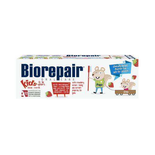 Biorepair Kids 0-6 Strawberry 50 ml zubná pasta pre najmenšie deti s jahodovým extraktom pre deti