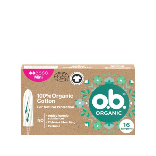 o.b. Organic Mini tampóny zo 100 % organickej bavlny pre ženy tampón 16 ks