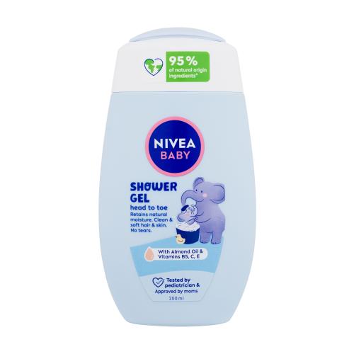 Nivea Baby Head To Toe Shower Gel 200 ml jemný sprchovací gél na telo a vlasy pre deti