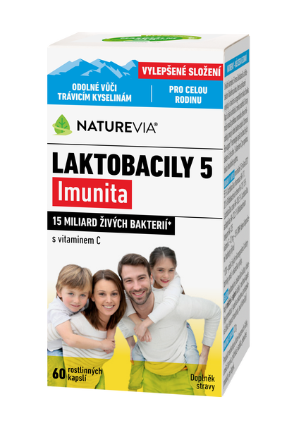NATUREVIA LAKTOBACILY 5 Imunita s vitamínom C (60 cps)