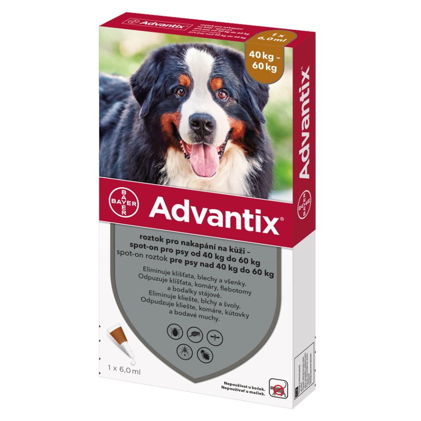 ADVANTIX Spot-on pre psov 40-60 kg 6 ml 1 pipeta