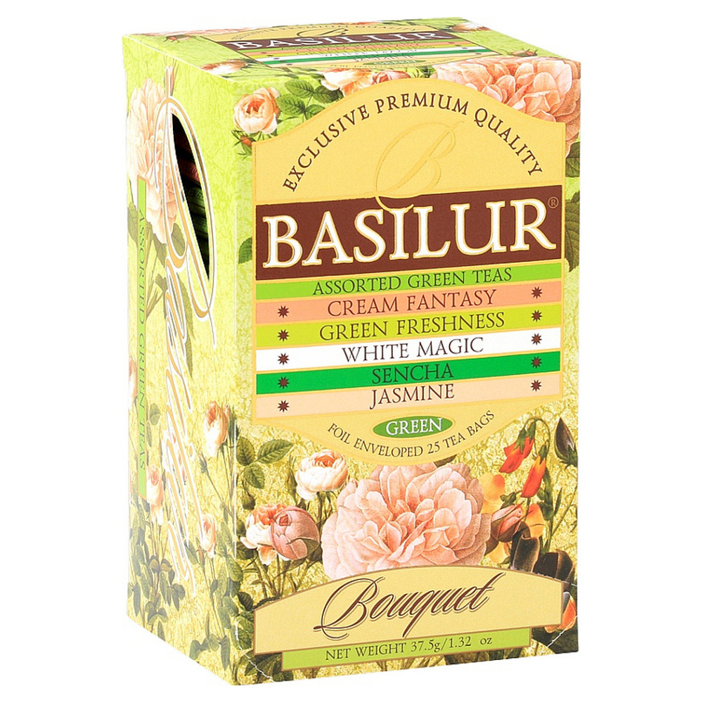 BASILUR Assorted Green Bouquet zelený čaj 25 vrecúšok