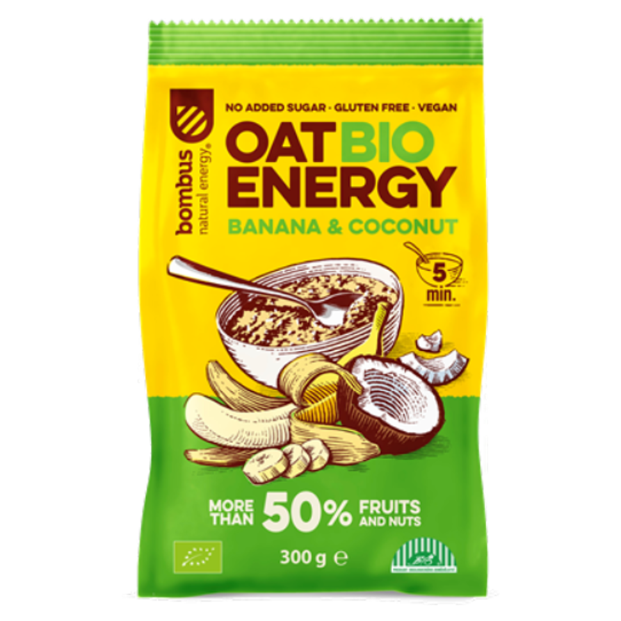 BOMBUS Oat energy banana  coconut ovsená kaša 300 g BIO